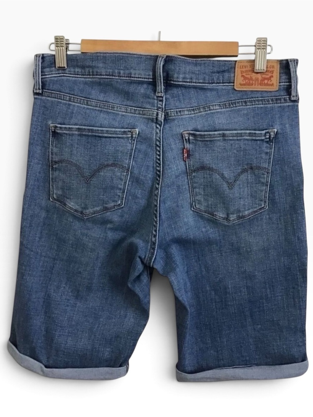 LEVIS jeans shorts size31 blue denim jorts bermudas summer mid/high waisted rise